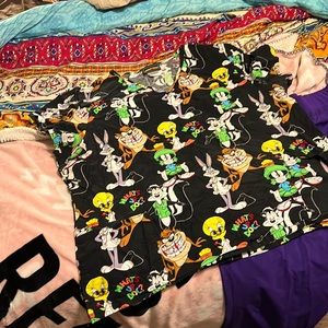 Plus Sis Scrubs Top- Looney Tunes 3xl Plus Scrubs Too w/ Pockets
